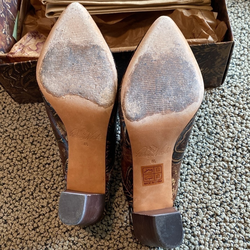 Patricia Nash Ruffina Heeled Mules Size 8.5 in EUC - Picture 10 of 11